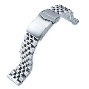 20mm Angus-J Louis JUB Watch Band Straight End, 316L Stainless Steel Brushed/Polished V-Clasp