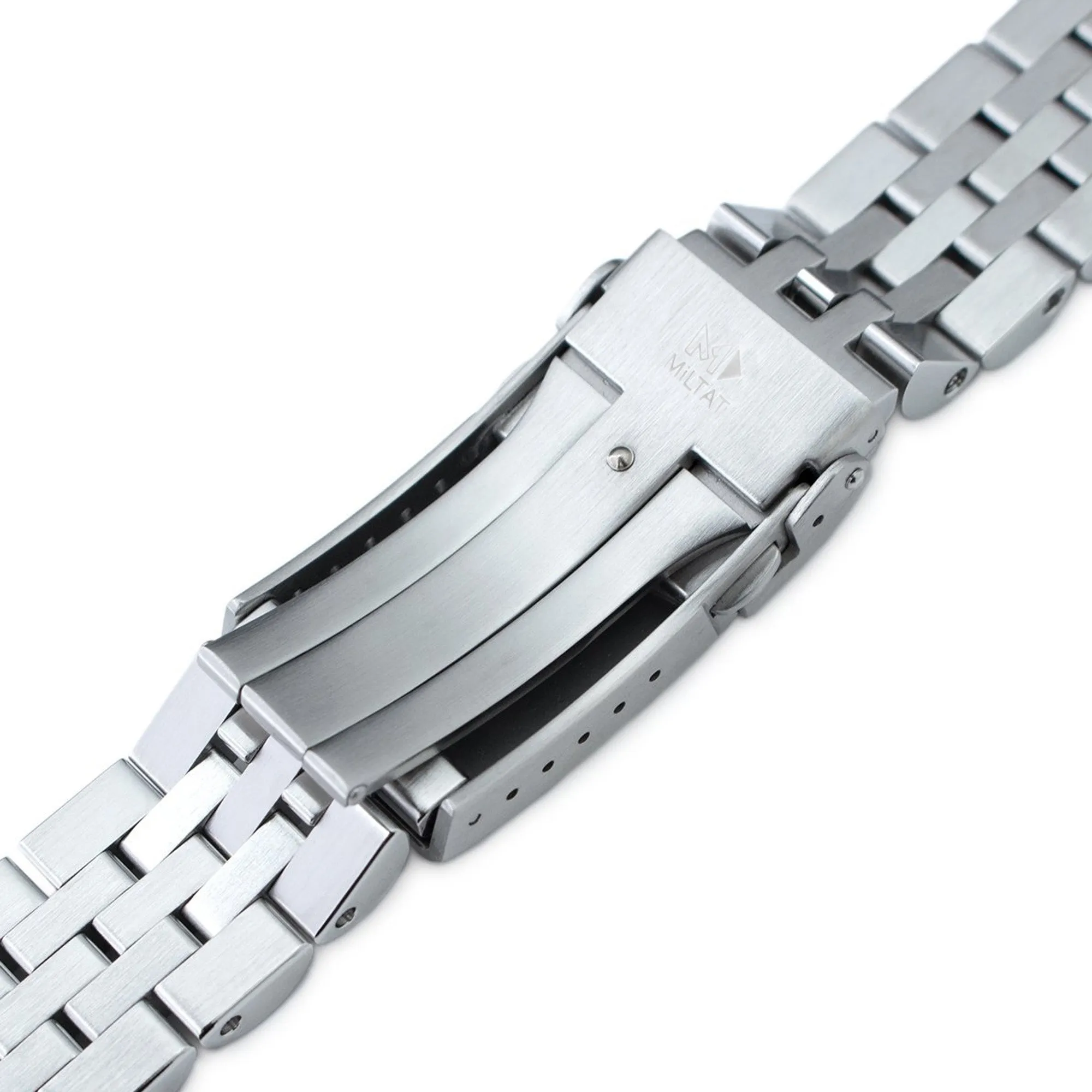 20mm Angus-J Louis JUB Watch Band Straight End, 316L Stainless Steel Brushed/Polished V-Clasp