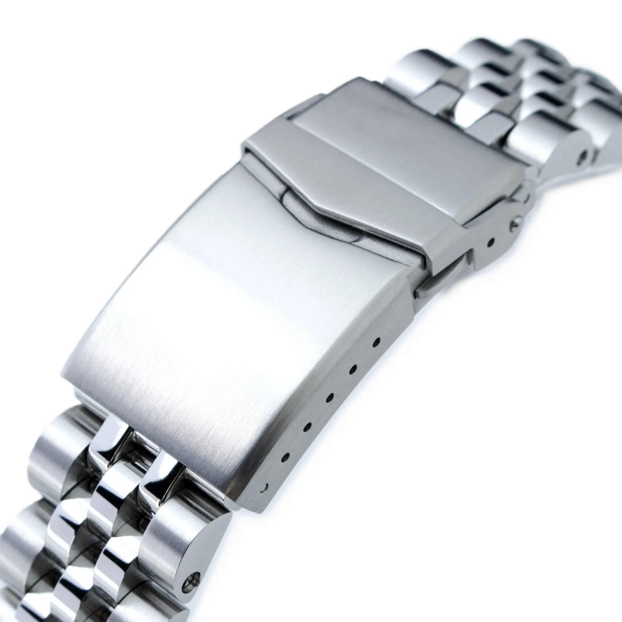 20mm Angus-J Louis JUB Watch Band Straight End, 316L Stainless Steel Brushed/Polished V-Clasp