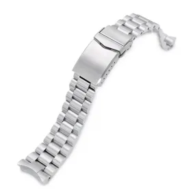 22mm Endmill Watch Band for Seiko SKX007 SKX009 SKX011, Stainless Steel - Brushed, V Diver Clasp