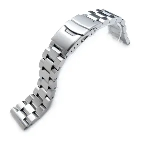 22mm Hexad Watch Band Straight End Lug, 316L Stainless Steel Brushed Diver Clasp