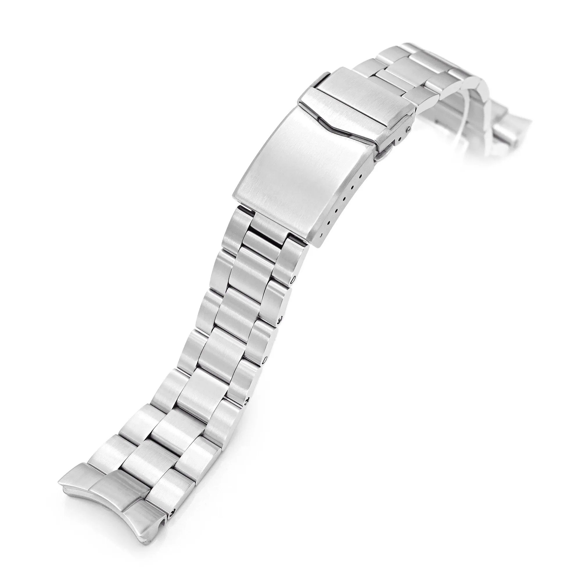 22mm Super-O Boyer Watch Band compatible with Orient Triton, 316L Stainless Steel Brushed V-Clasp