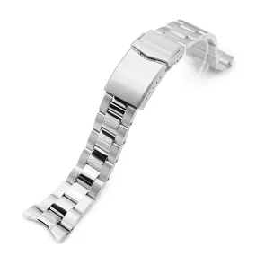 22mm Super-O Boyer Watch Band for Orient Kamasu RA-AA0002L19B RA-AA0004E19A RA-AA0006L19A, Stainless Steel - Polished Center Links, V Diver Clasp