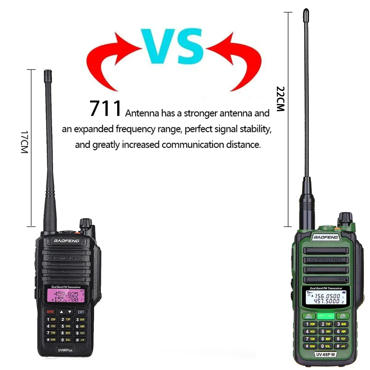 2Pack 10W Baofeng UV68 Pro Max V2 IP68 Waterproof Walkie Talkie High Power 711 Antenna VHF UHF Two Way Radio LongRange UV5R UV16