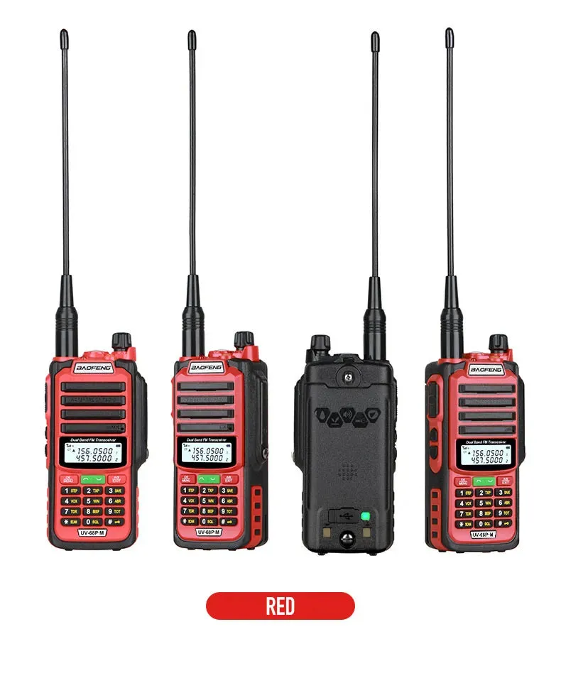 2Pack 10W Baofeng UV68 Pro Max V2 IP68 Waterproof Walkie Talkie High Power 711 Antenna VHF UHF Two Way Radio LongRange UV5R UV16