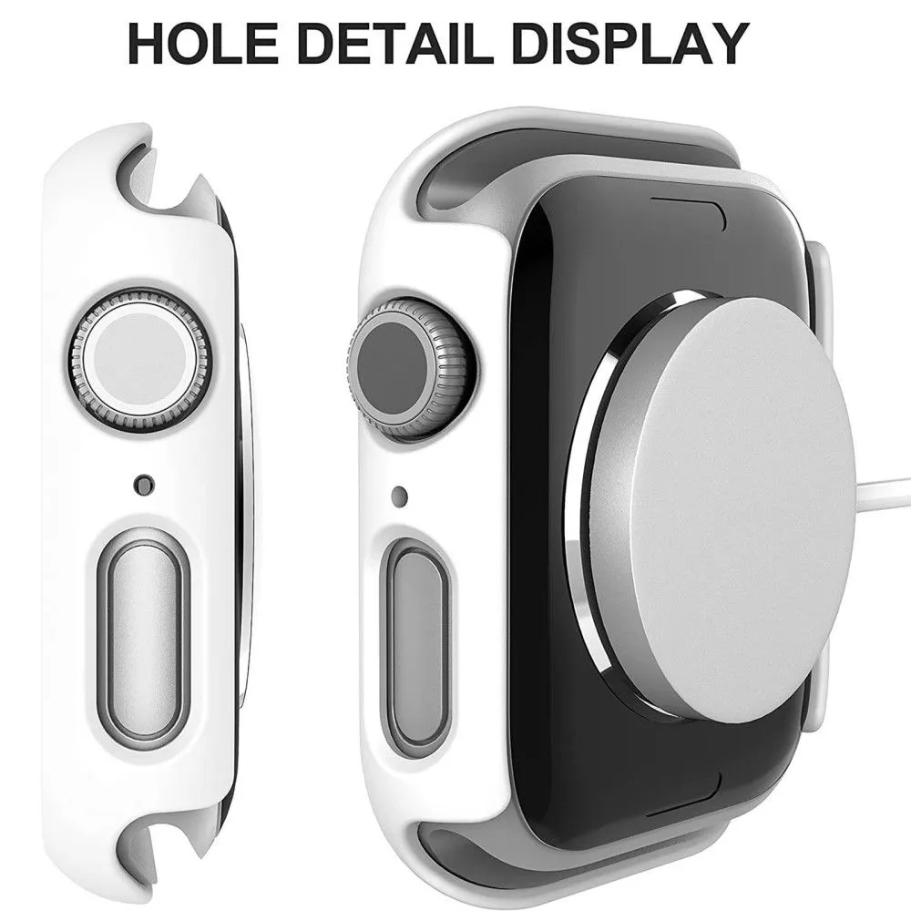 2Pcs Apple Watch (41mm) cover with tempered glass - White