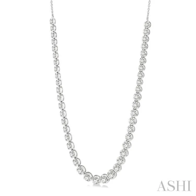 3 ctw Round Cut Diamond Illusion Necklace in 10K White Gold