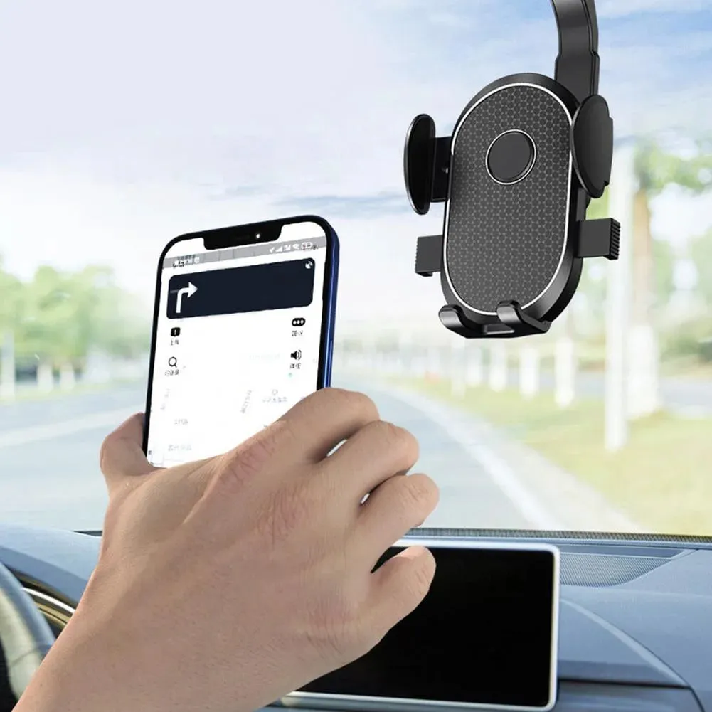 360 Degrees Car Rearview Mirror Mount Phone Holder For iPhone 12 GPS Seat Smartphone Car Phone Holder Stand Adjustable Support