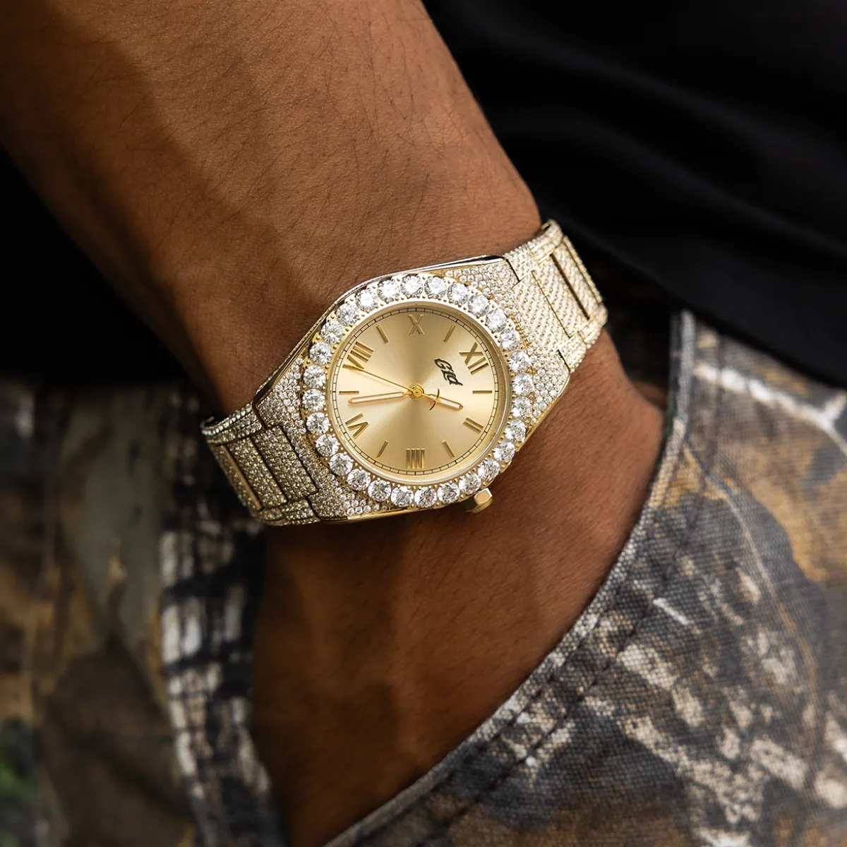 36MM Iced Alpha Era® in Gold