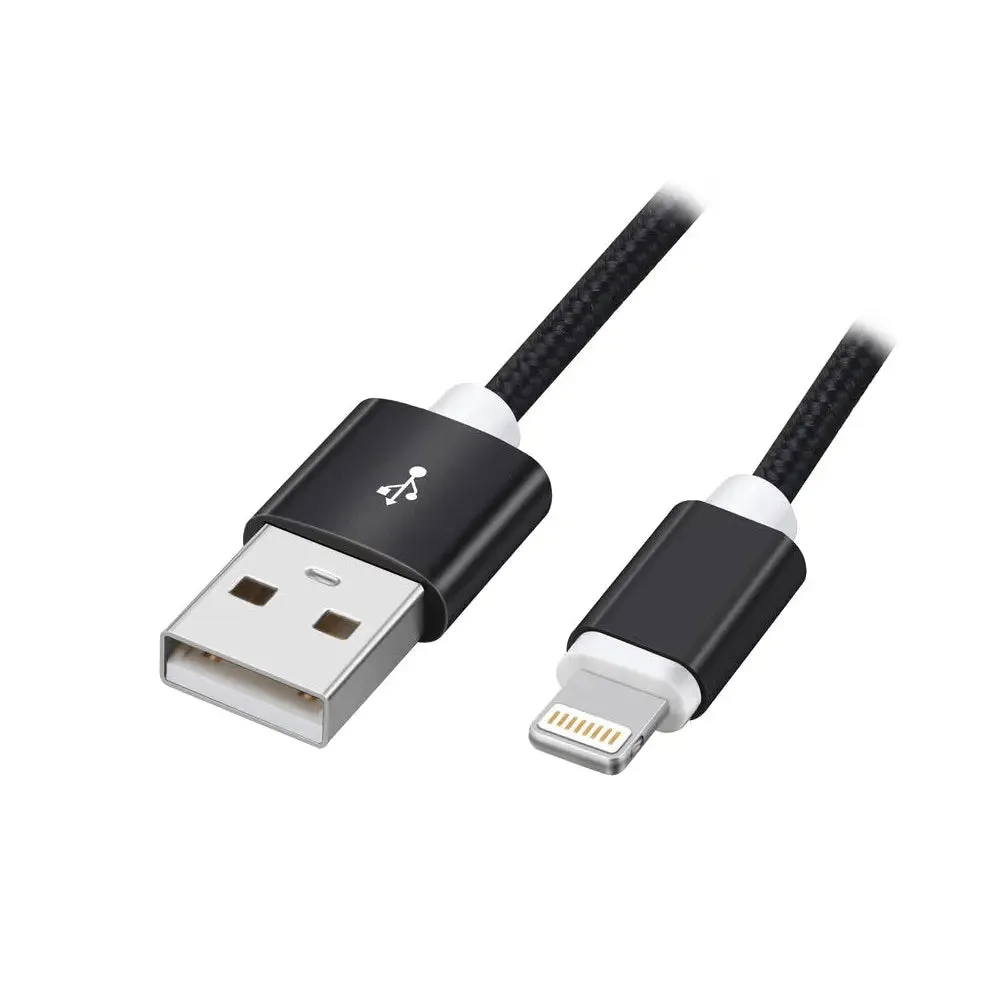 3ft Braided Lightning to USB A iPhone 5 6 7 8 plus X Fast Charge & Data Cable