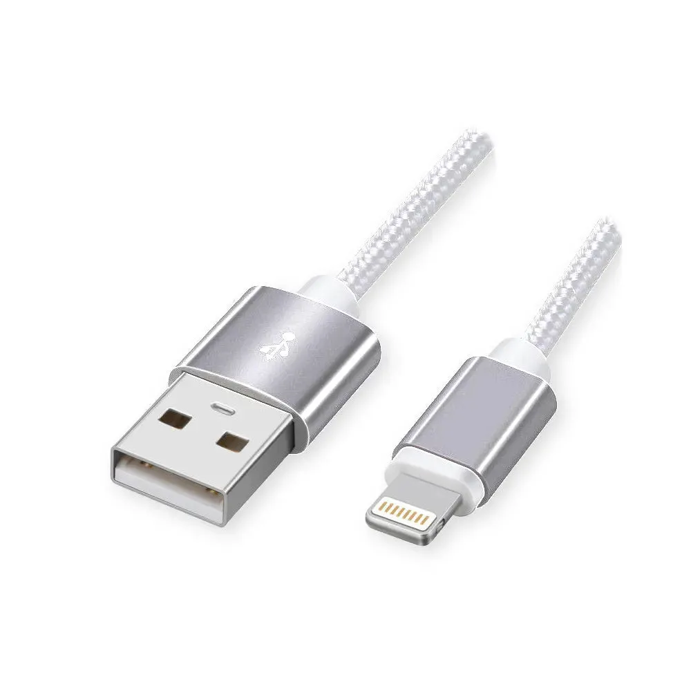 3ft Braided Lightning to USB A iPhone 5 6 7 8 plus X Fast Charge & Data Cable