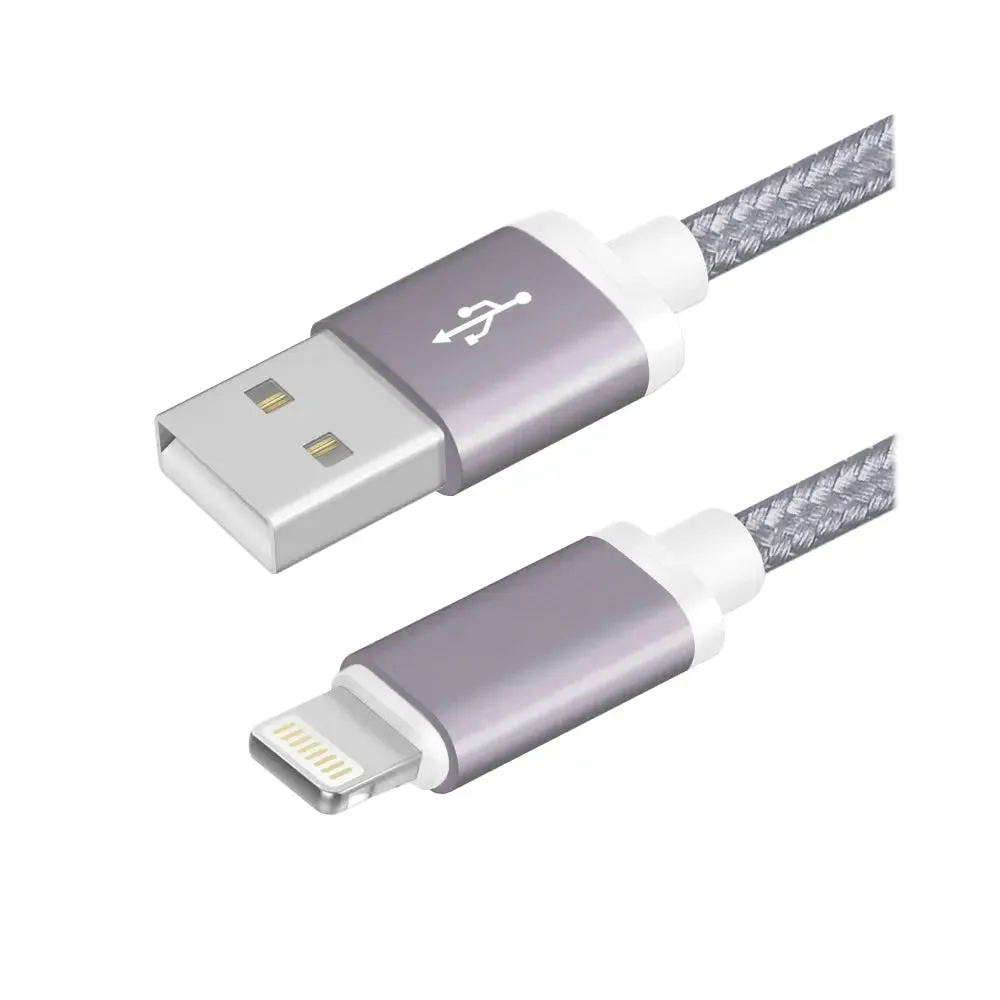 3ft Braided Lightning to USB A iPhone 5 6 7 8 plus X Fast Charge & Data Cable