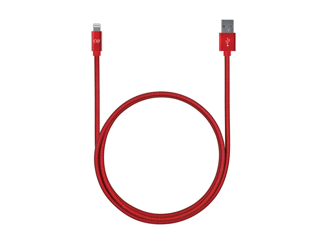 3ft Stainless Steel Lightning Cable