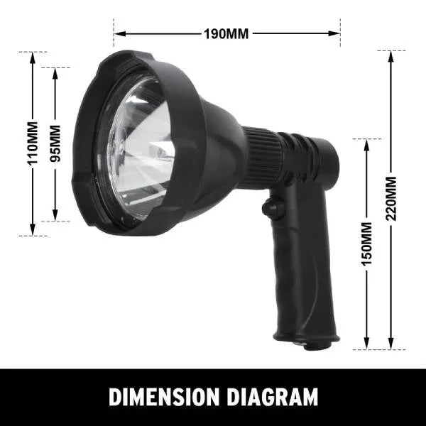 80W Led Spot Light Rechargeable Hunting Distance 1000 Meters