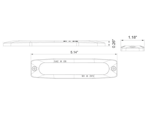 8892203 - ULTRA THIN 5 INCH RED LED STROBE LIGHT