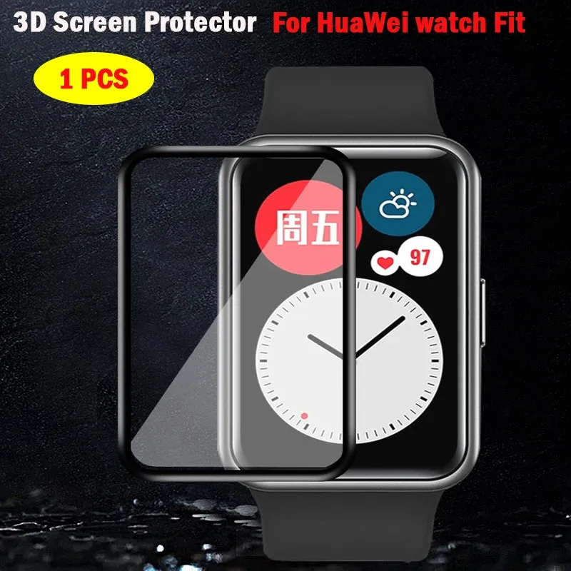 9D HD Full Screen Protector For Huawei Watch Fit 2/fit smart Soft Tempered Glass Curved Edge Protective Film fit2 Accessories