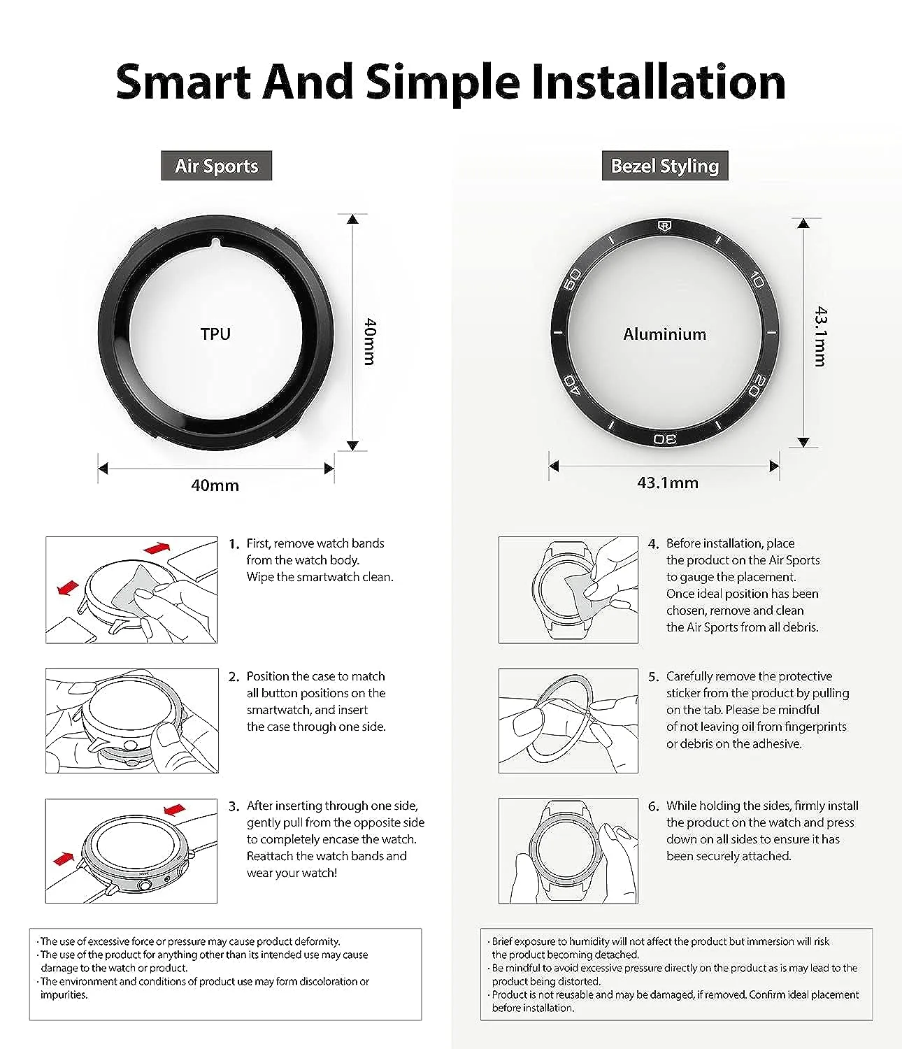 [Air Sports   Bezel Styling] Compatible with Samsung Galaxy Watch 4 40mm - Black / 11