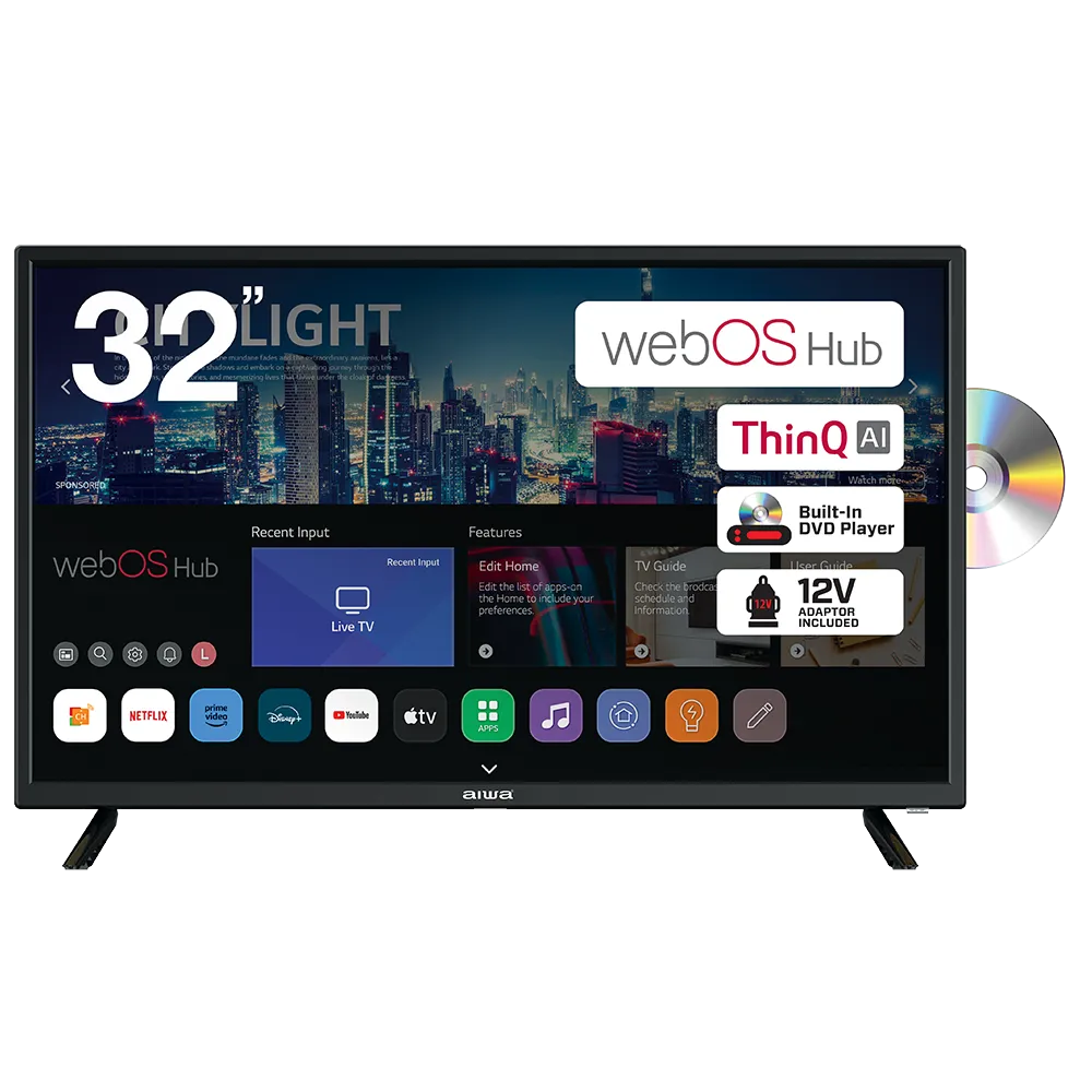 AIWA 31.5" HD LED WebOS TV with DVD Player AWS320DVD