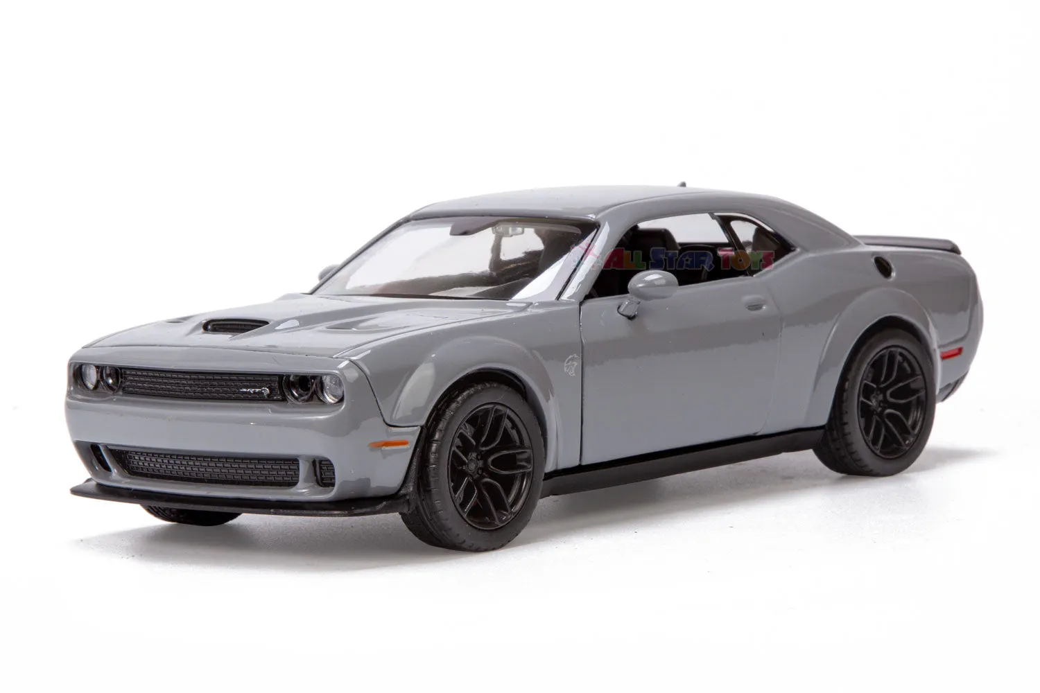 All Star Toys Exclusive 2018 Dodge Challenger SRT Hellcat Widebody Destroyer Gray 1/24 Diecast Model Car by Motormax 79350