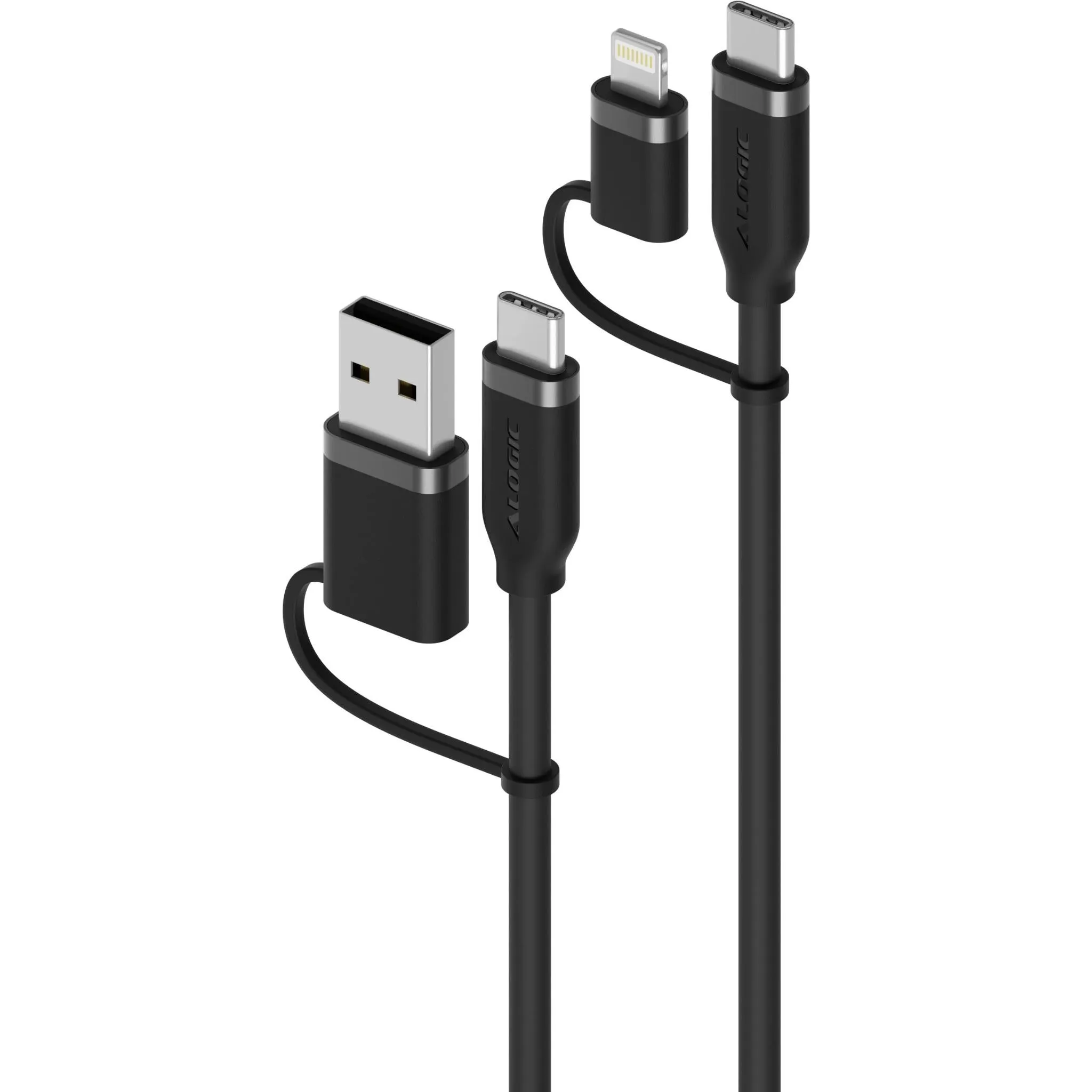 ALOGIC Elements Silicone Archer 4-in-1 100W USB 2.0 Cable 1.5m (Black)