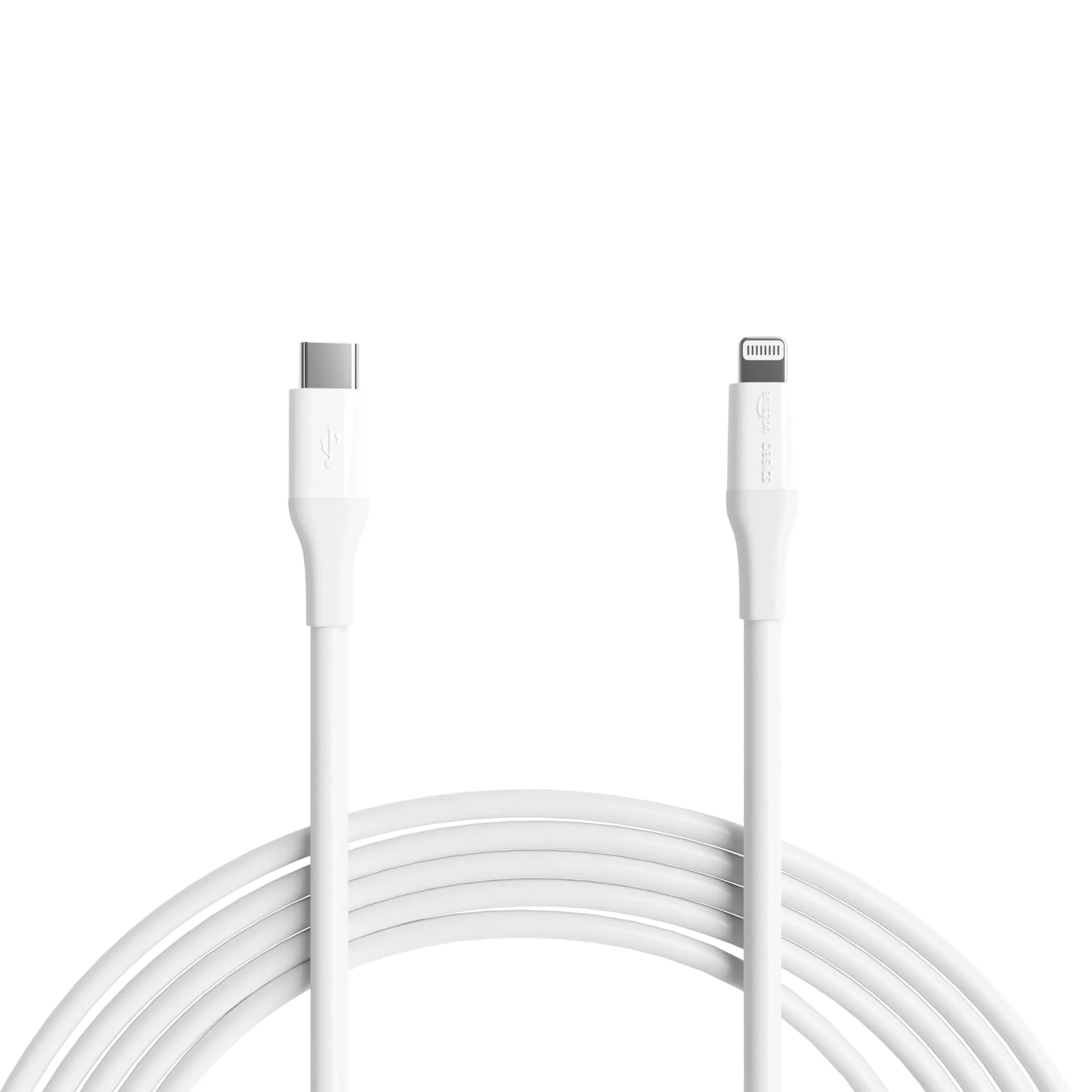 Amazon Basics USB-2.0 Nylon Braided Type C to Lightning Cable (MFi Certified), Fast Charging, 10 ft, White