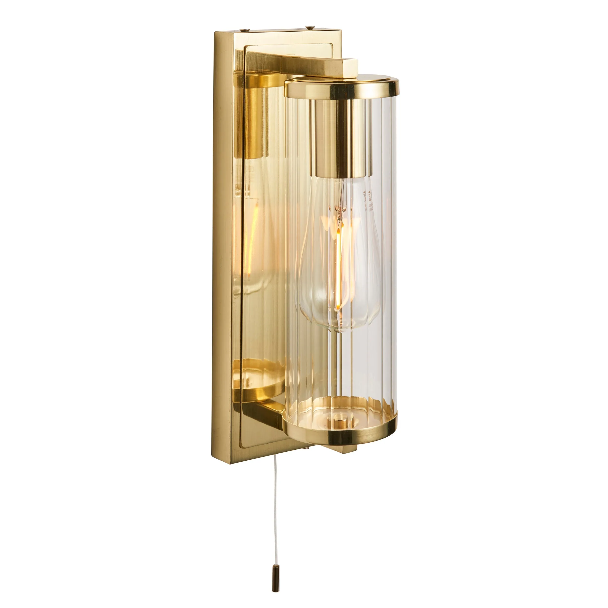 Amos Aeon Bathroom Wall Light Satin Brass