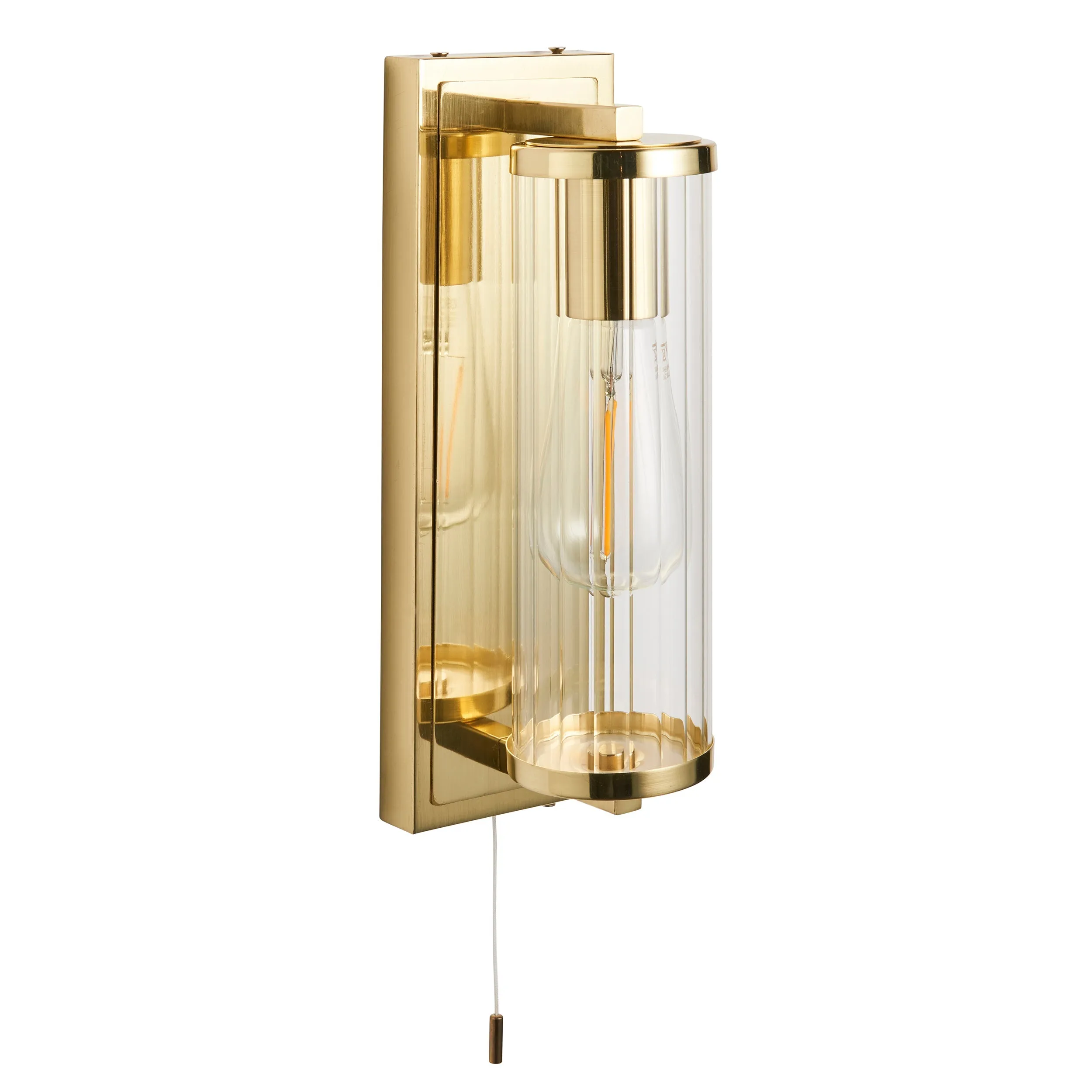 Amos Aeon Bathroom Wall Light Satin Brass