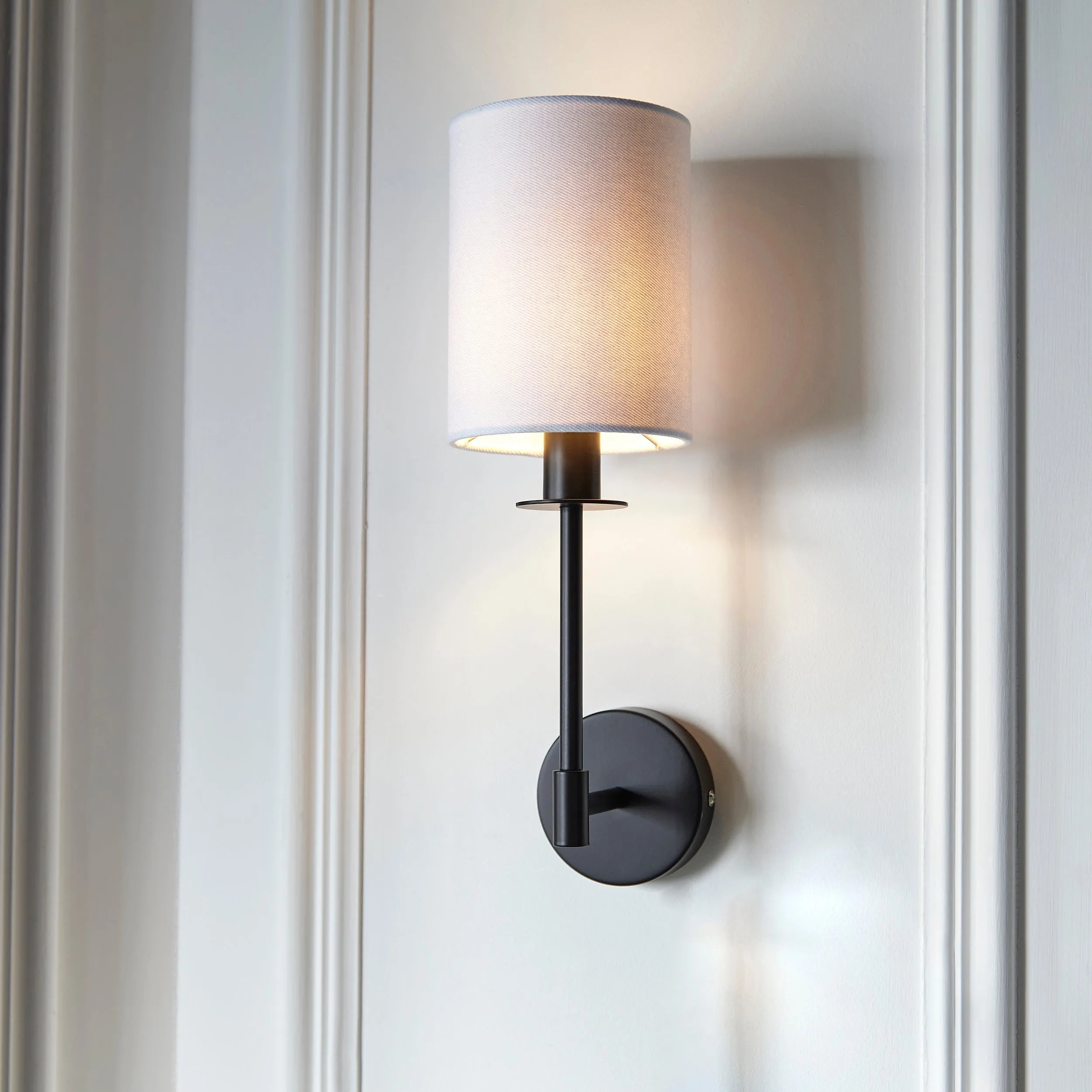 Amos Minerva Wall Light Matt Black with Shade