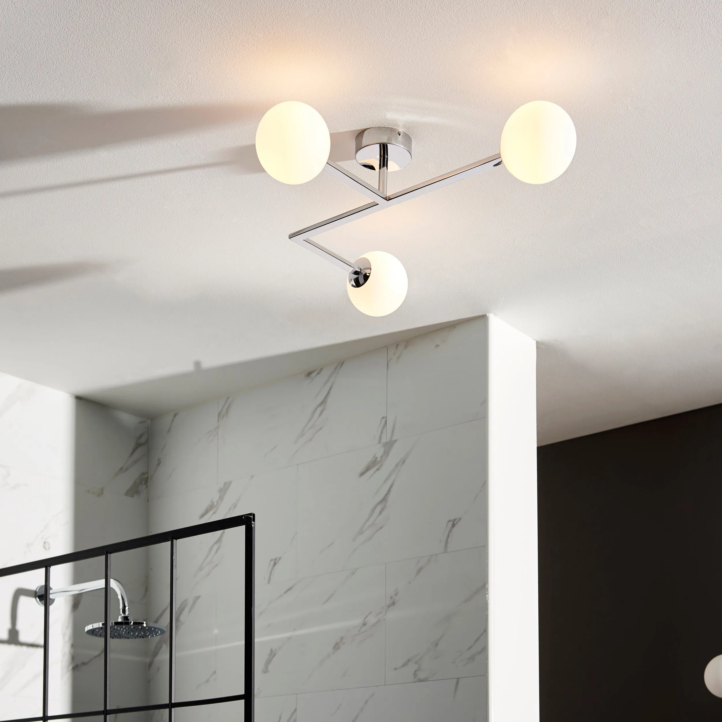 Amos Nebula Bathroom Ceiling Light Chrome