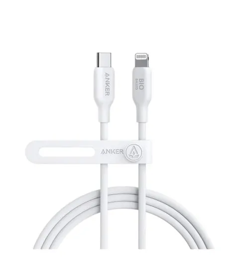 Anker 542 USB-C to Lightning Cable (Bio-Based) (0.9m/3ft) -White A80B1H21