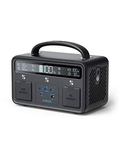 Anker Portable Generator for Home Use, PowerHouse II 400, 300W/388.8Wh, 110V AC Outlet/60W USB-C Power Delivery Portable Power Station for Home Use, Road Trips, Camping, Emergency Power, and More