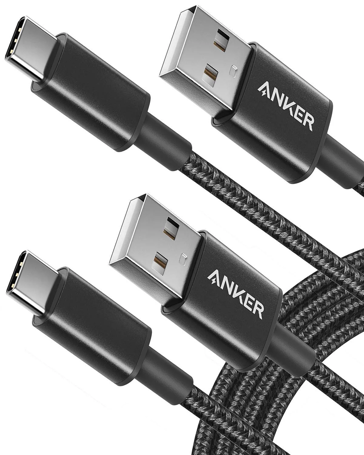 Anker USB to USB C Cable [2 Pack, 6FT], USB A to USB C Charger Cord for Samsung Galaxy S10 S10 , LG V30, Beats Fit Pro and More (USB 2.0, Black)