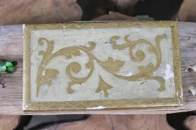 Antique Cream & Gold Florentine Jewelry Box