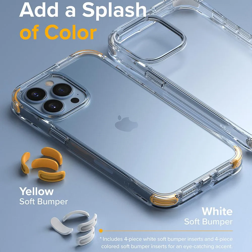 Apple iPhone 13 Pro Max Case Cover| Fusion Plus Series| White & Yellow