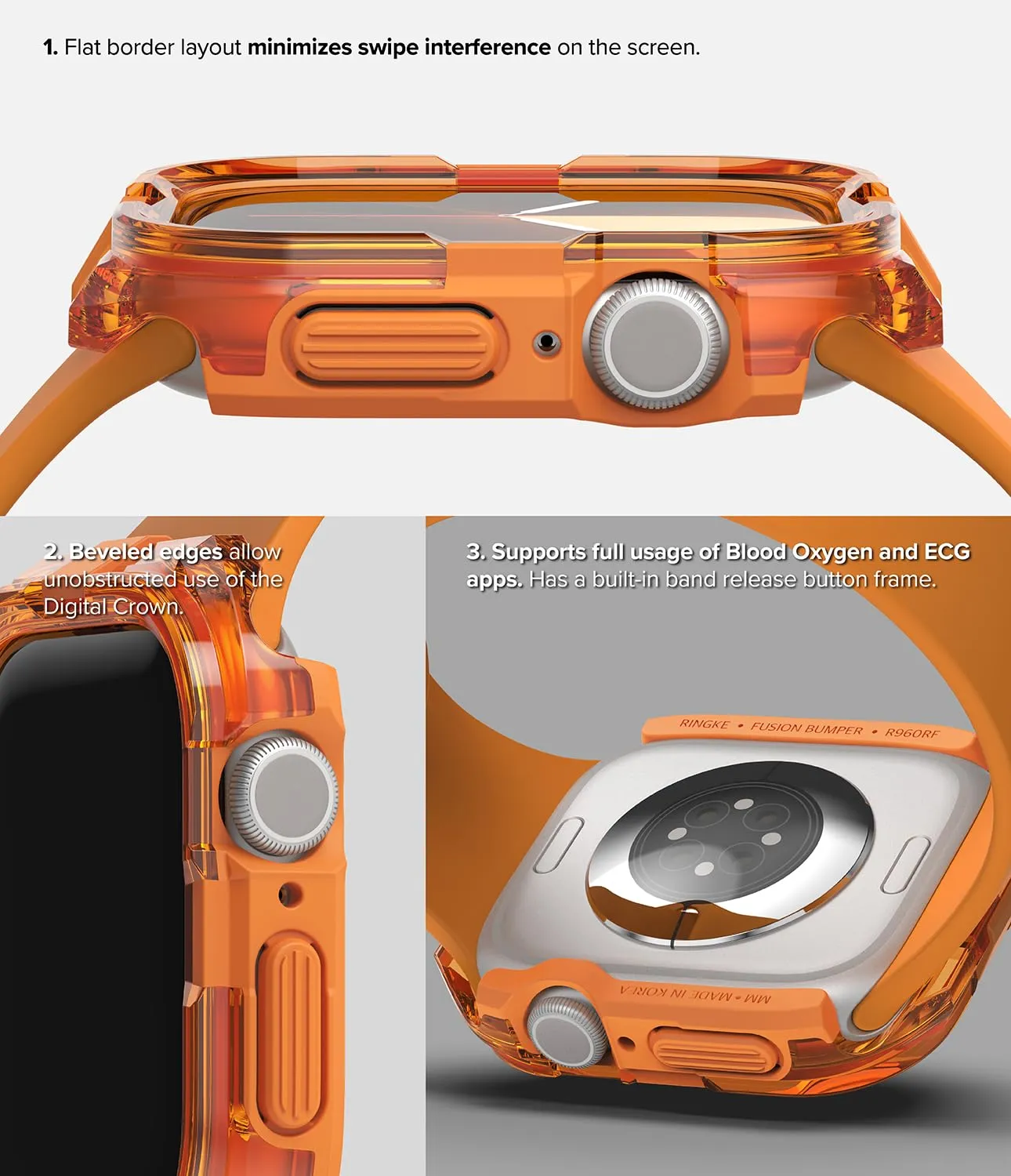 Apple Watch 10 46mm Fusion Bumper Case - Neon Orange