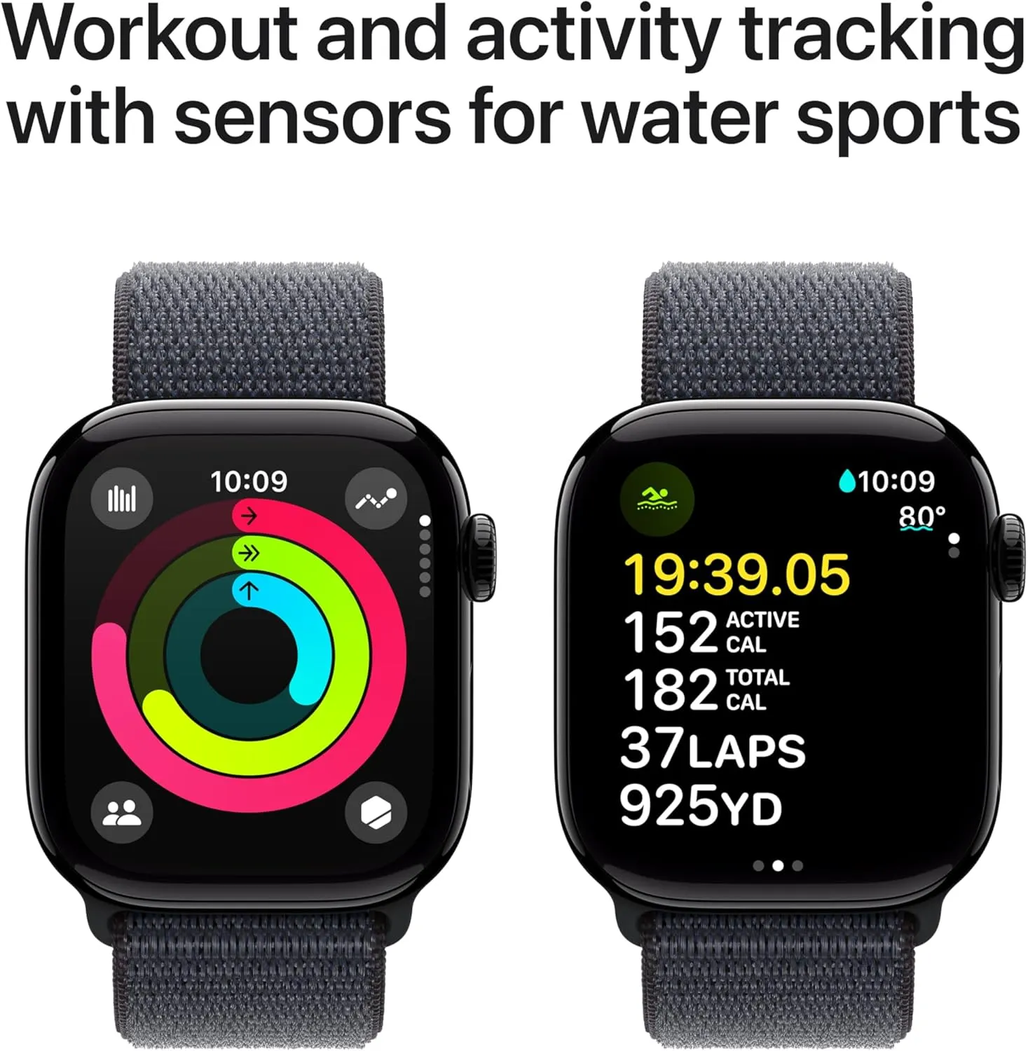 Apple Watch Series 10 GPS   Cellular 46 mm Smartwatch with Jet Black Aluminium Case with Ink Sport Loop - One Size. Fitness Tracker, ECG App, Always-On Retina Display, Carbon Neutral