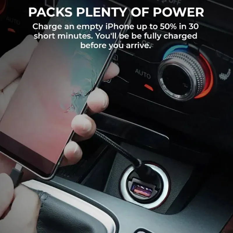 AUKEY Dual-Port Car Charger -  30W / USB-A / USB-C - Black