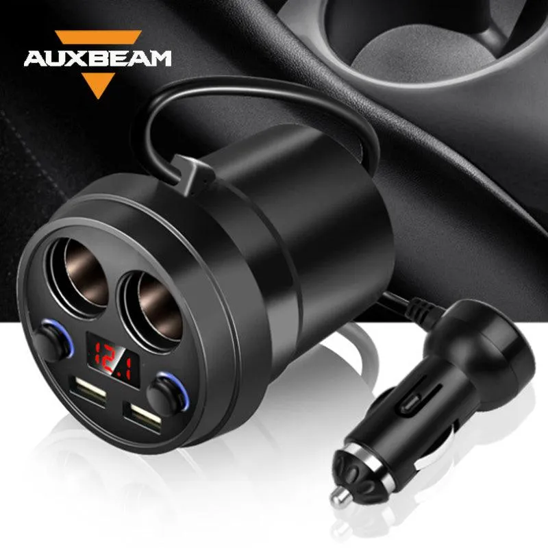 Auxbeam Multi-function Cigarette Lighter Dual USB Cup Car Charger