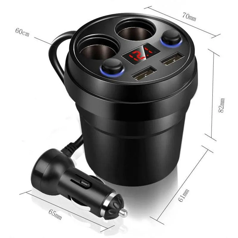 Auxbeam Multi-function Cigarette Lighter Dual USB Cup Car Charger