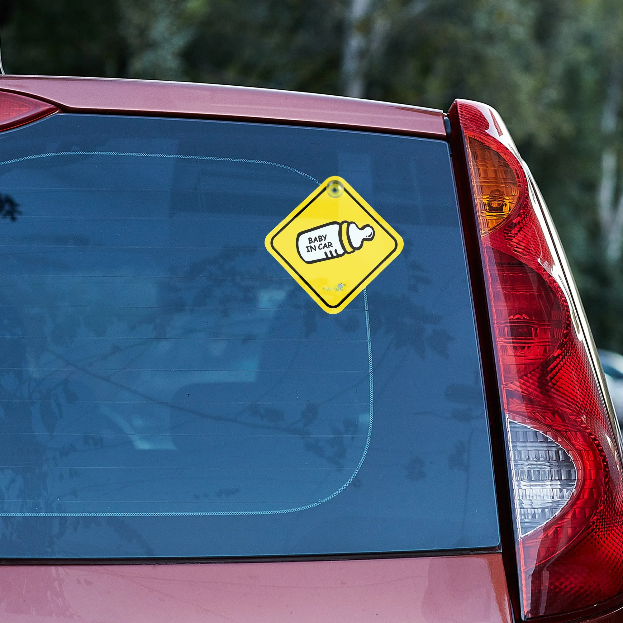 Baby Moo Car Safety Sign Rockstar Baby On Board With Suction Cup Clip 2 Pack - Yellow