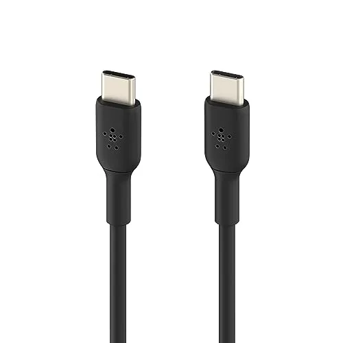 Belkin USB-C to USB-C Cable (1M/3.3ft), USB-C Fast Charging Cable for iPhone 15, iPhone 15 Pro, iPhone 15 Pro Max, iPhone 15 Plus, Galaxy S23, S22, Note, Pixel, iPad Pro, USB Type-C Cable - Black