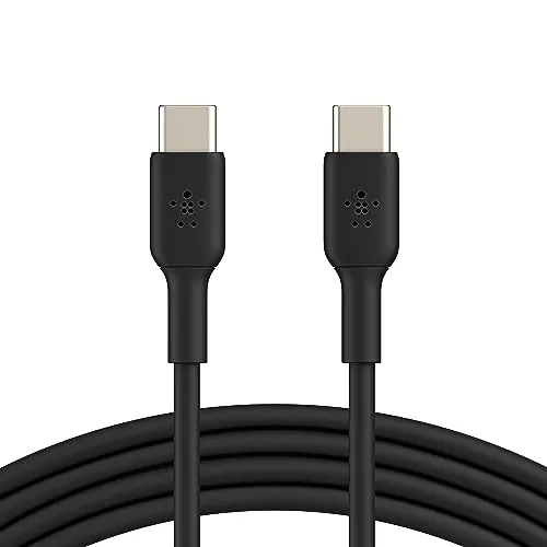 Belkin USB-C to USB-C Cable (1M/3.3ft), USB-C Fast Charging Cable for iPhone 15, iPhone 15 Pro, iPhone 15 Pro Max, iPhone 15 Plus, Galaxy S23, S22, Note, Pixel, iPad Pro, USB Type-C Cable - Black