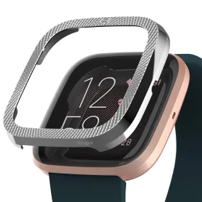 Bezel Styling Designed for Fitbit Versa 2 - Knurling Silver [Stainless Steel]