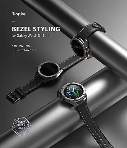 Bezel Styling for Galaxy Watch 3 45mm - Glossy Black  45-04 (ST)  [Stainless Steel]