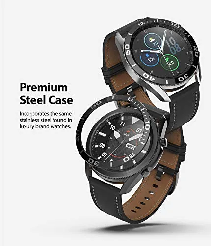 Bezel Styling for Galaxy Watch 3 45mm - Glossy Black  45-04 (ST)  [Stainless Steel]