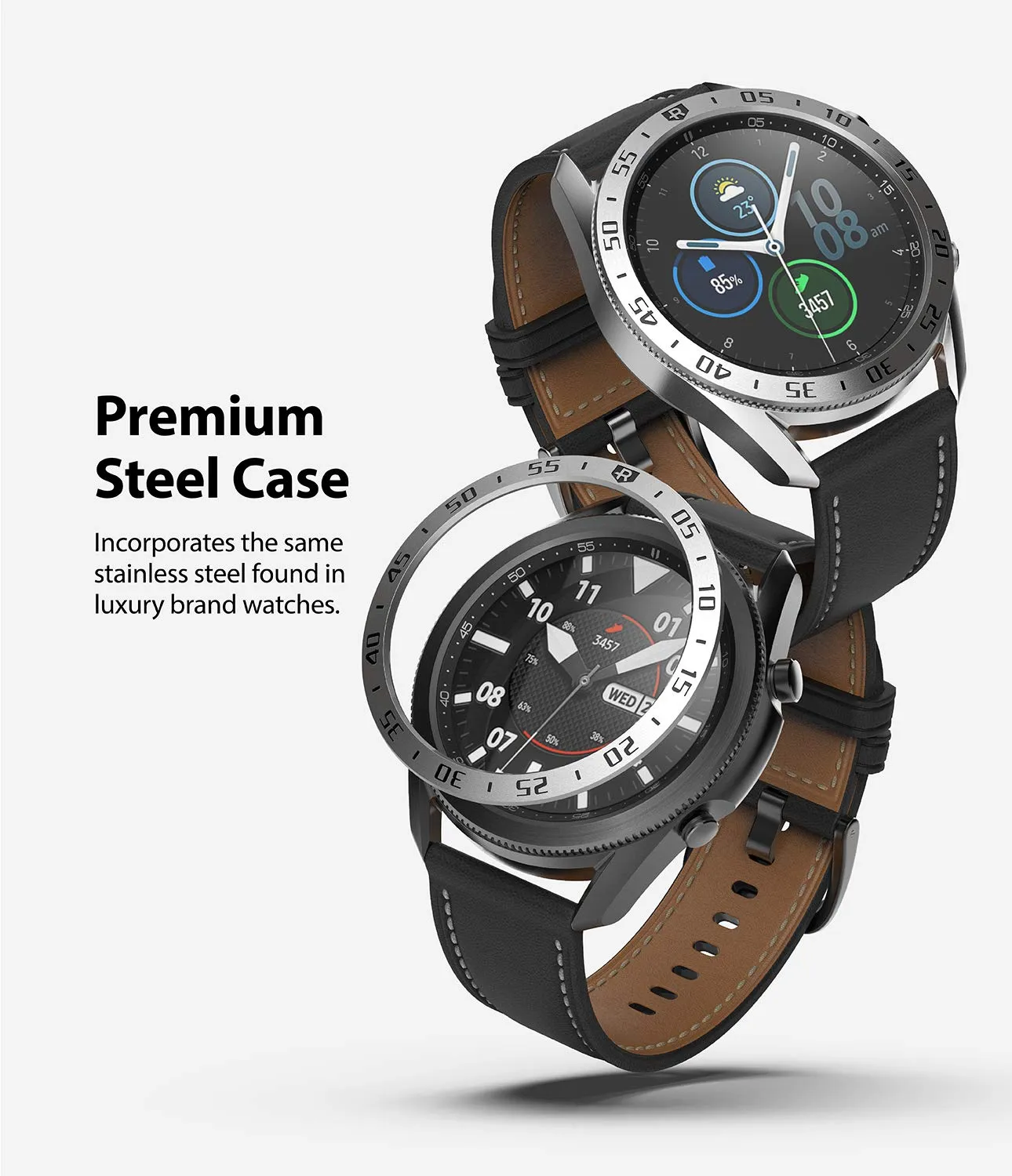 Bezel Styling for Galaxy Watch 3 45mm -  Silver  45-01 (ST) [Stainless Steel]