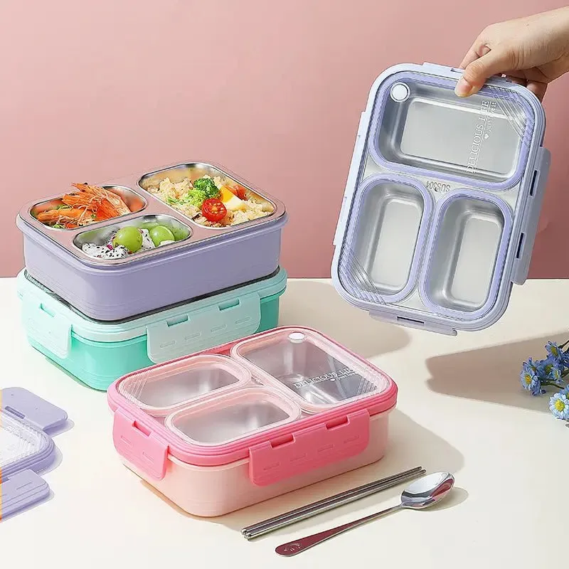 Bite to Eat 3-Compartment Bento Lunch Box (620ml)