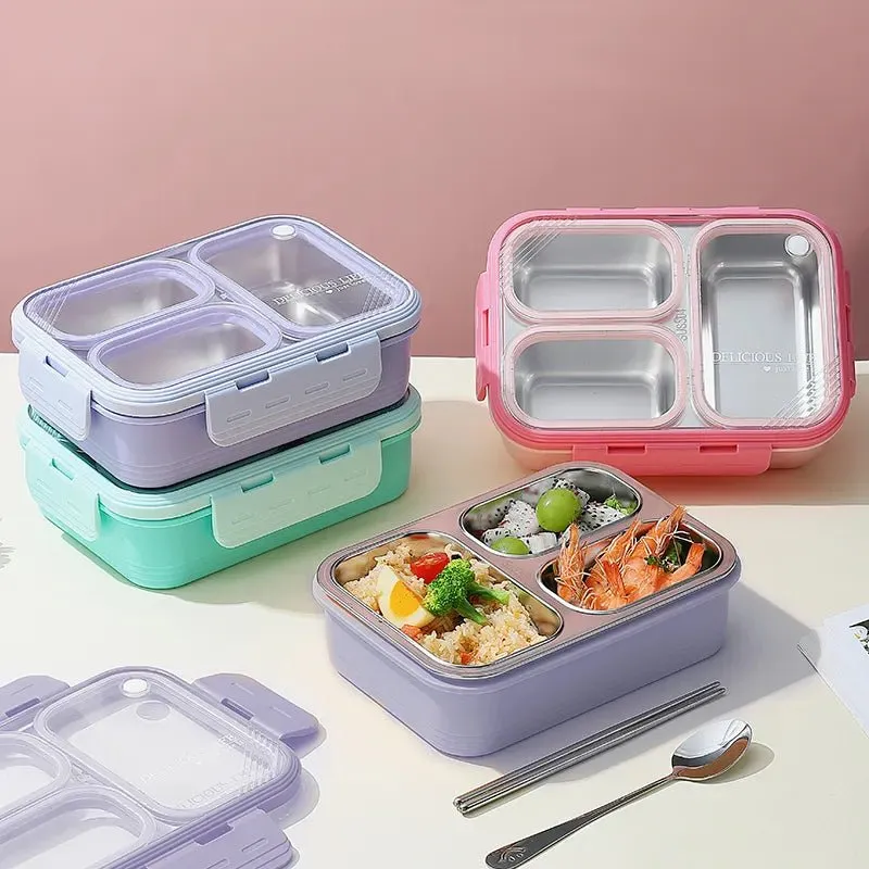 Bite to Eat 3-Compartment Bento Lunch Box (620ml)