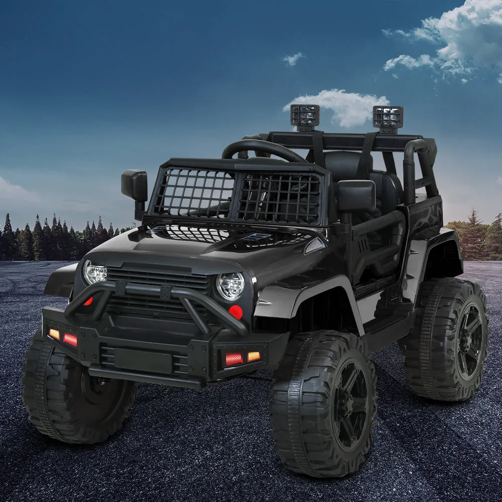 Black 12V Jeep-Inspired Kids Electric Ride On Vehicle - Rigo