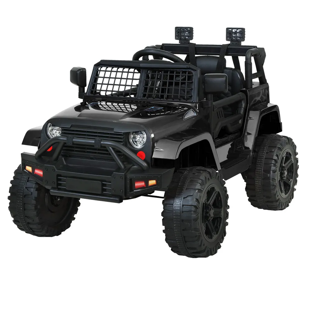 Black 12V Jeep-Inspired Kids Electric Ride On Vehicle - Rigo